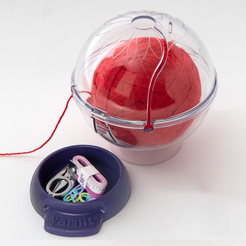 Prym Yarnit Travel Yarn Holder for Knitting & Crochet â€“ Prevents Tangles with Two Yarn Channels, Shoulder Strap, Non-Slip Base & Hidden Storage - Image 4